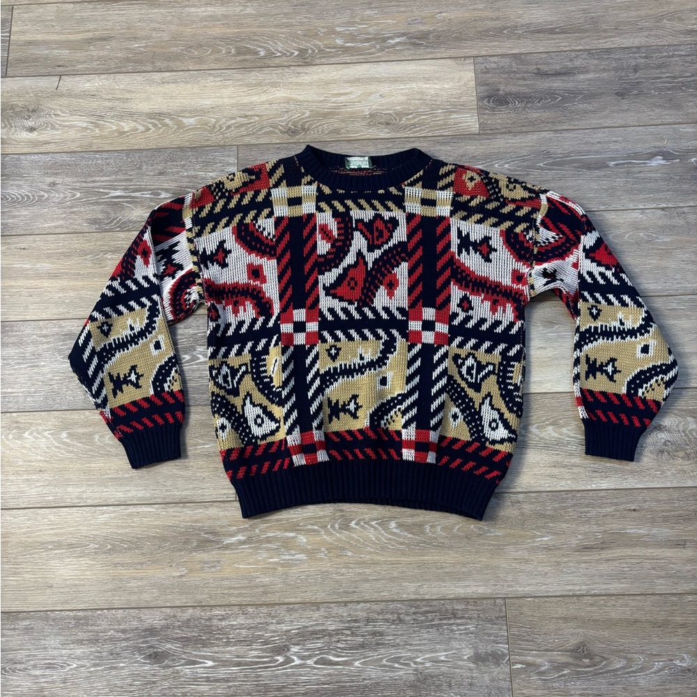 Cabin Creek Sweater Sz S/M *No Tag* 80s USA Vintage Jumper Cape Cod Knit